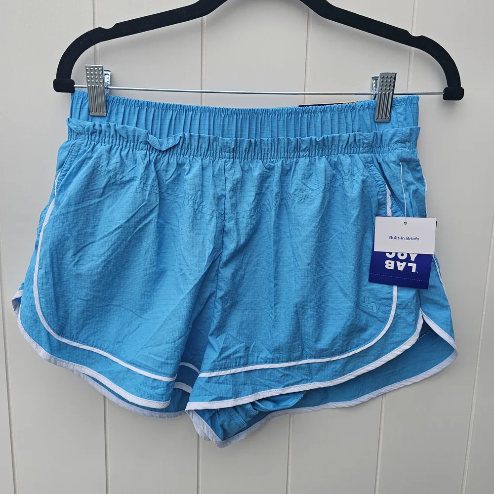 NEW Joy Lab Mid Rise Blue Athletic Shorts Womens Small - Picture 2 of 3